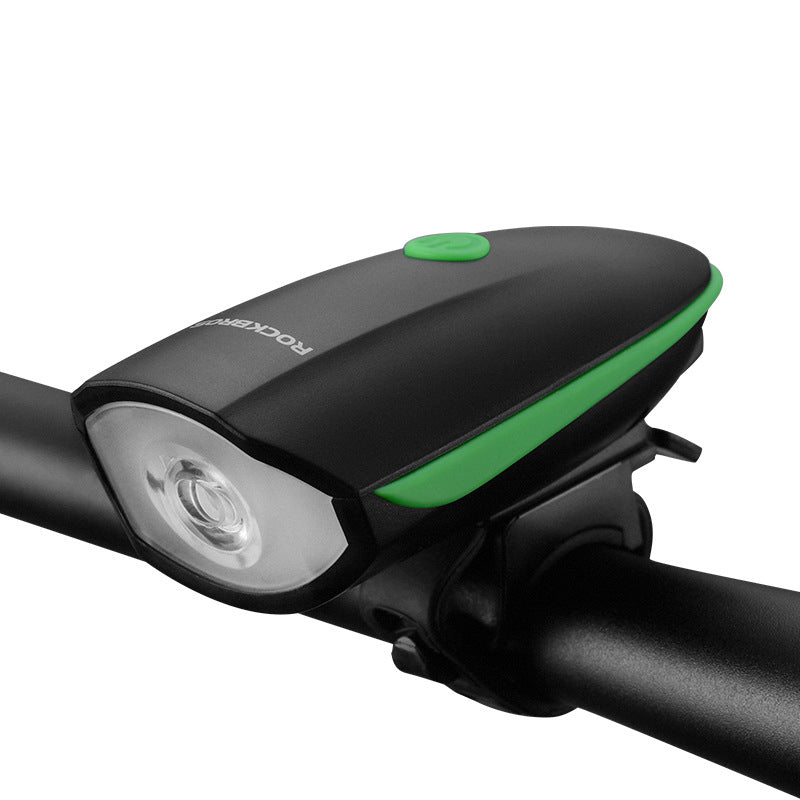 Luz e campainha frontal de carregamento USB para ciclismo