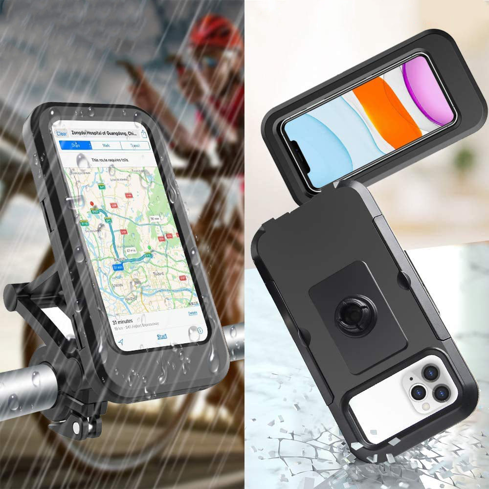 Supporto per telefono cellulare impermeabile con touch screen per bicicletta